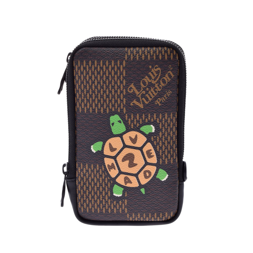 ルイヴィトンダブル フォン ポーチ NIGOコラボ 14137 ブラウン ユニ