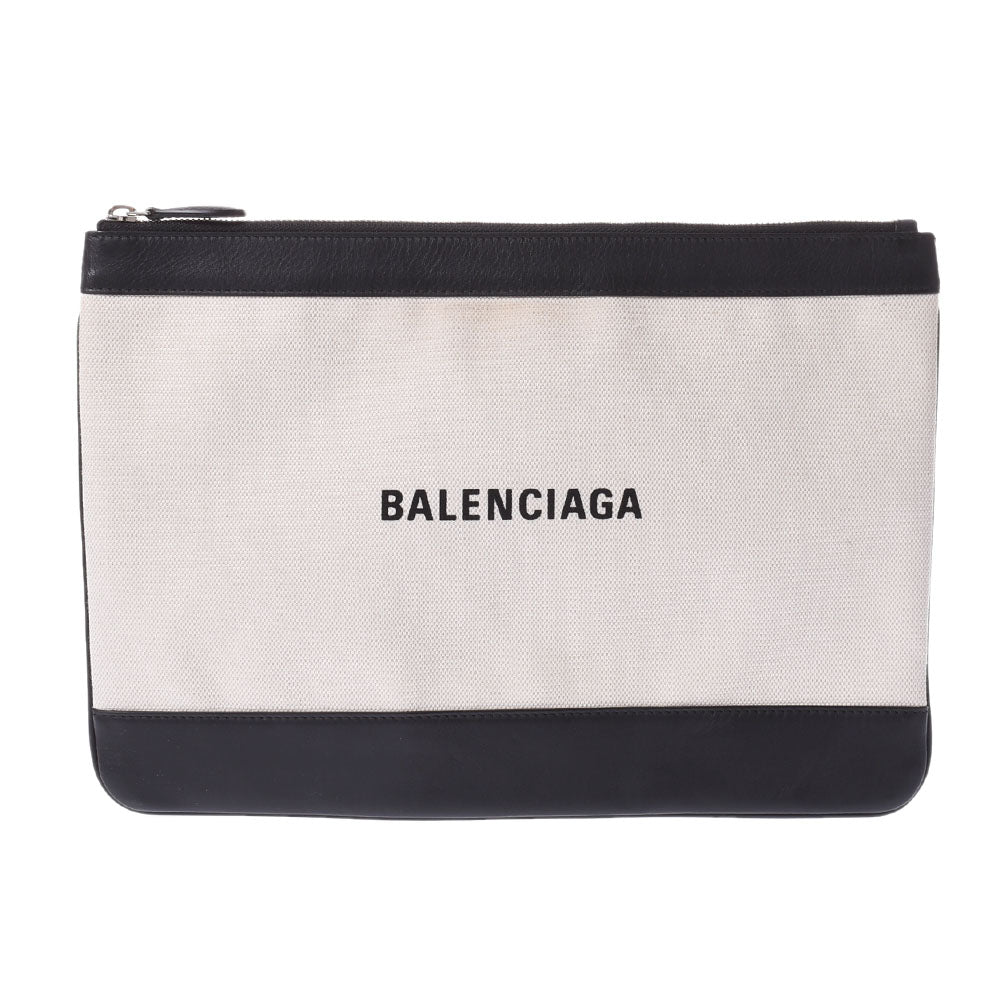 バレンシアガ クラッチバッグ ロゴ ブラック レザー BALENCIAGA