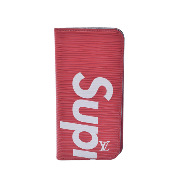 LOUIS VUITTON ルイヴィトン エピ iPhone7 Supremeコラボ スマホケース 赤/白 M64498  レディース エピレザー 携帯・スマホアクセサリー Aランク 中古 銀蔵
