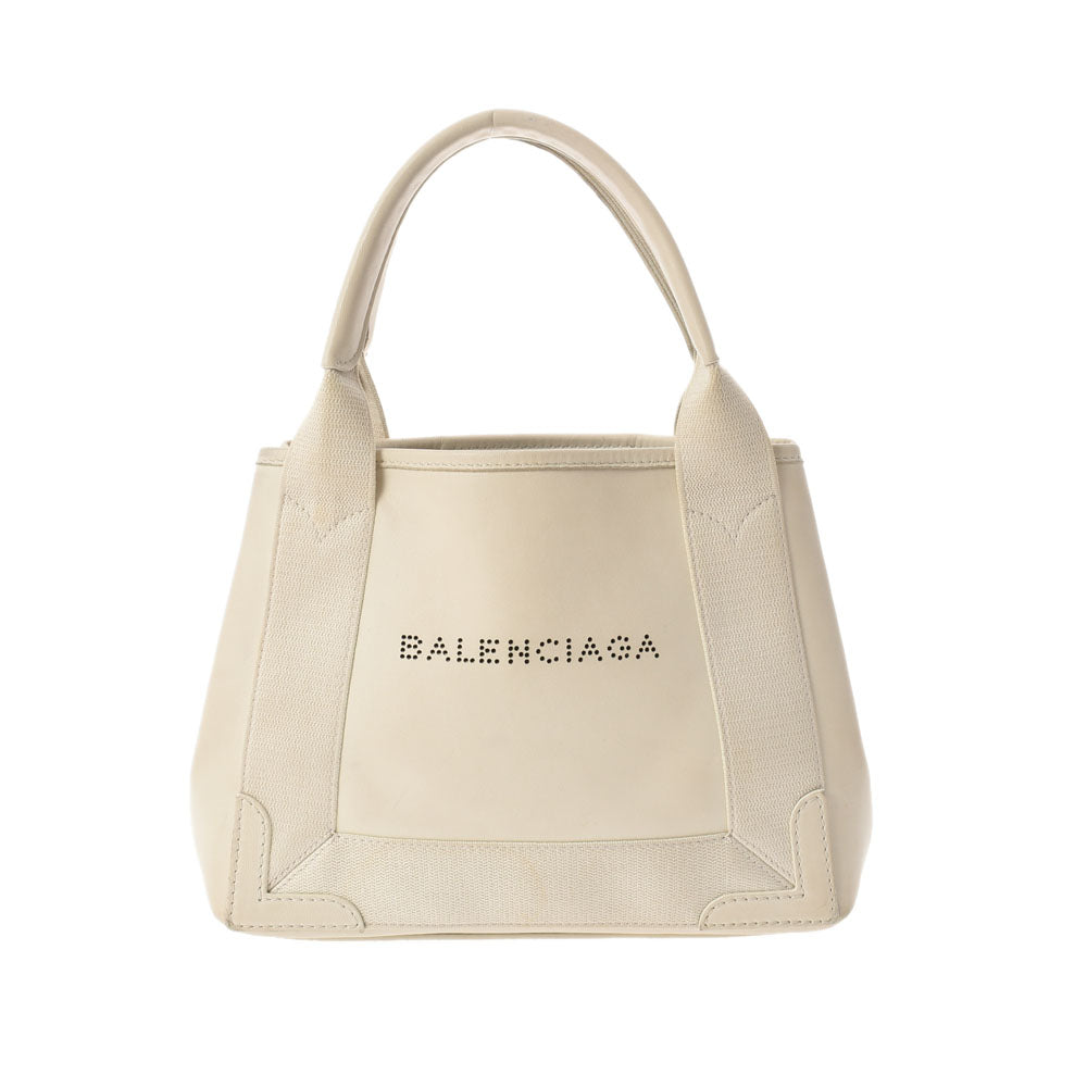 安い取扱店 BALENCIAGA バレンシアガ ネイビーカバス XS 2WAY 白