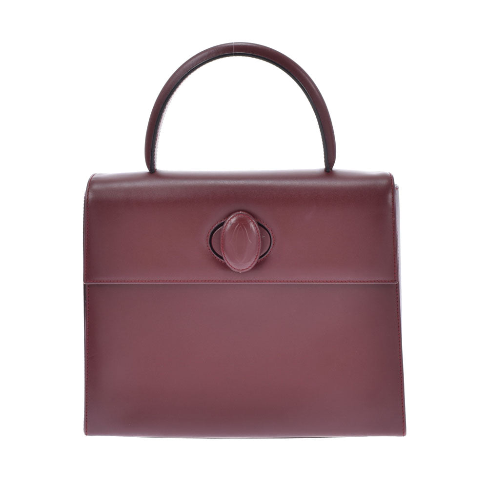 カルティエマストライン ボルドー レディース カーフ ハンドバッグ