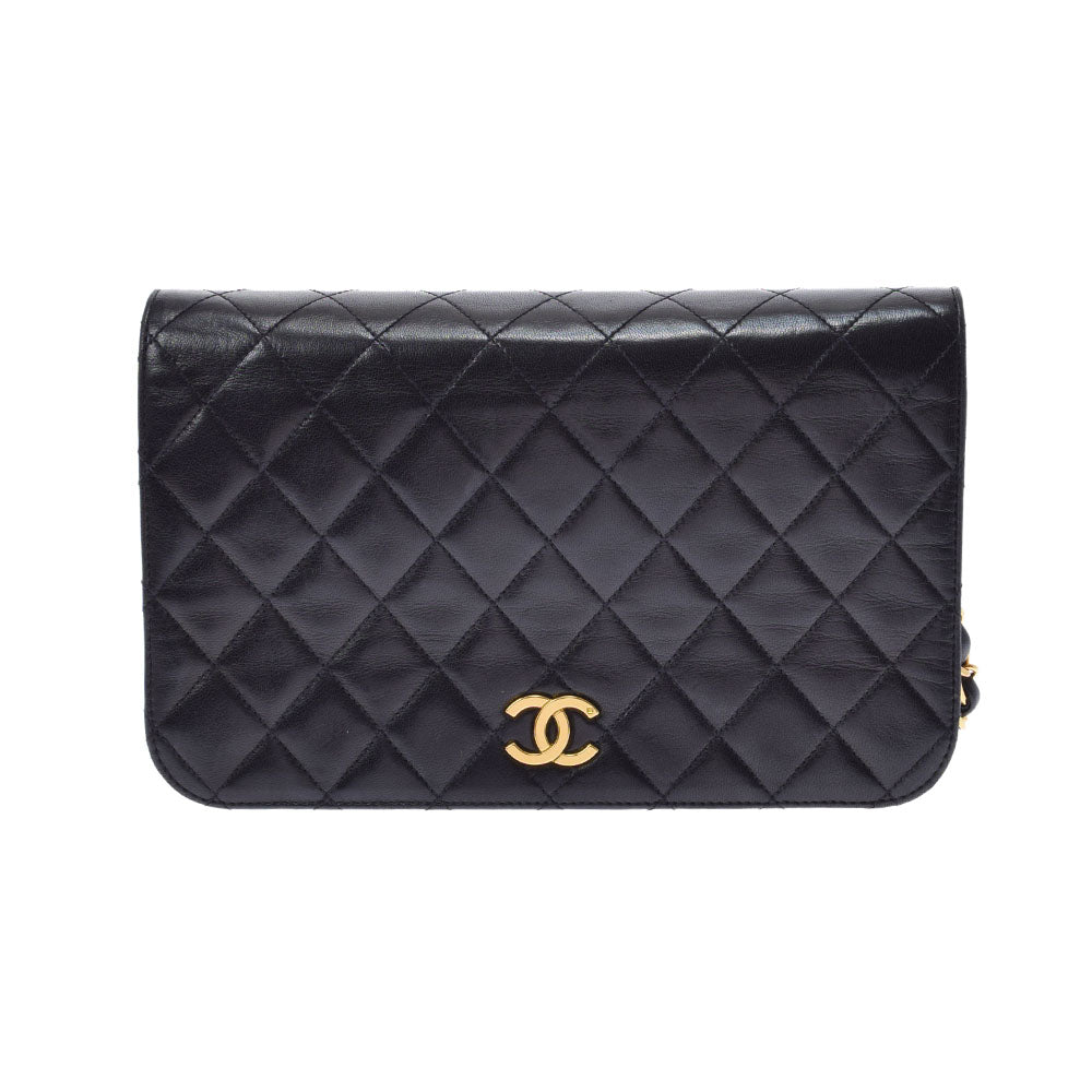 CHANEL シャネル マトラッセ チェーンショルダー 黒 ゴールド金具 