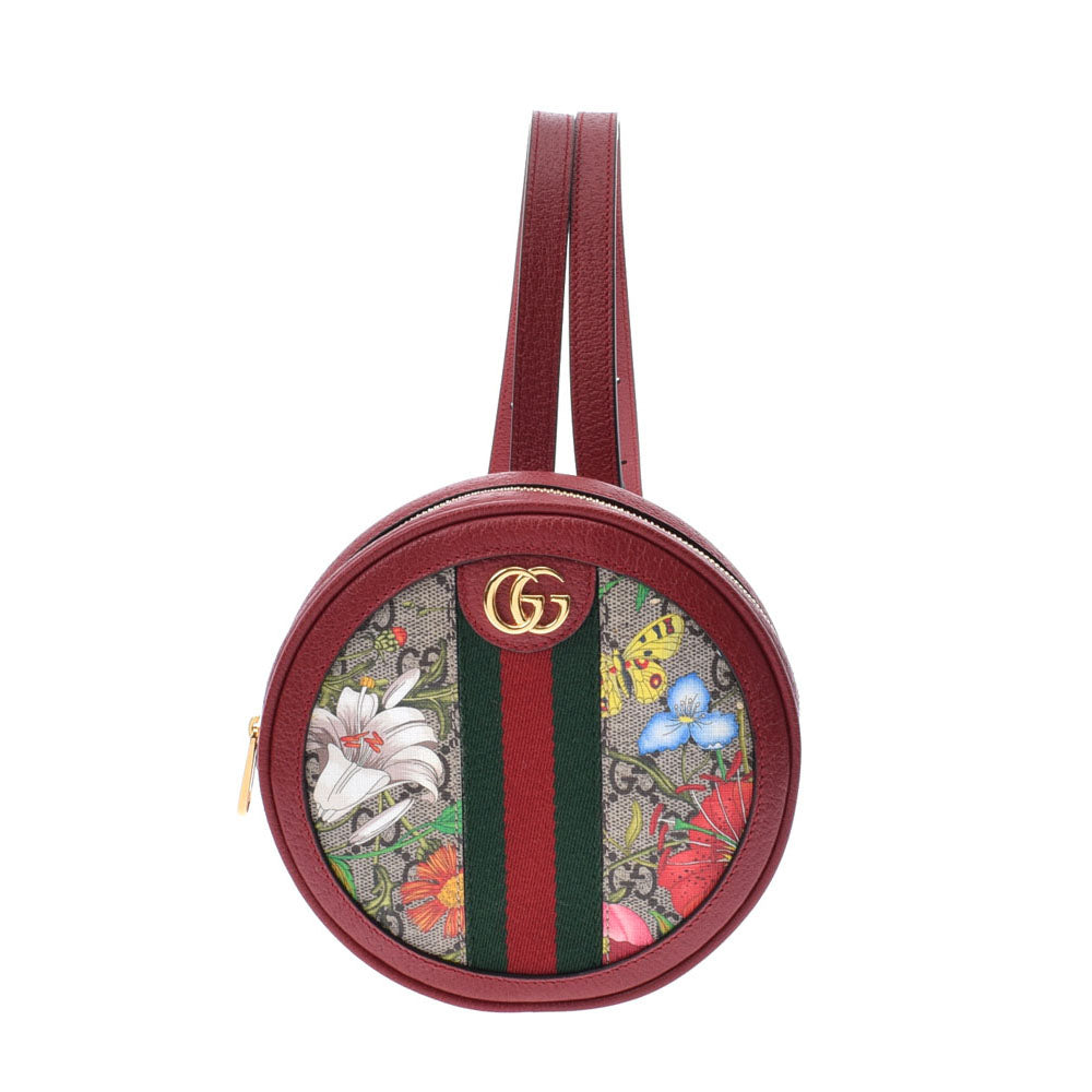 Gucci Off Dia Mini Bag Pack Flora Beige Red Ladies PVC Luc Daypack