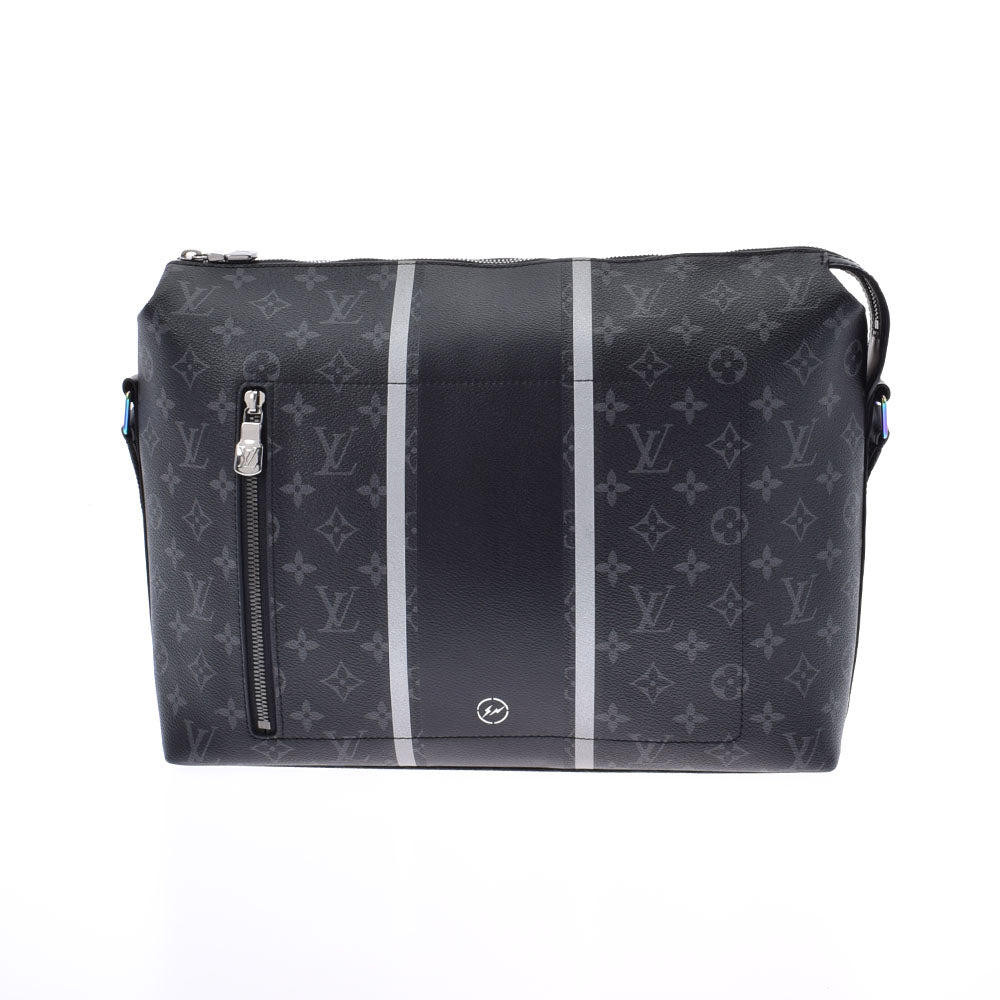 Authenticated Used LOUIS VUITTON Louis Vuitton Fragment Collaboration iPad  Case Clutch Bag M64449 Monogram Eclipse PVC Leather Black 