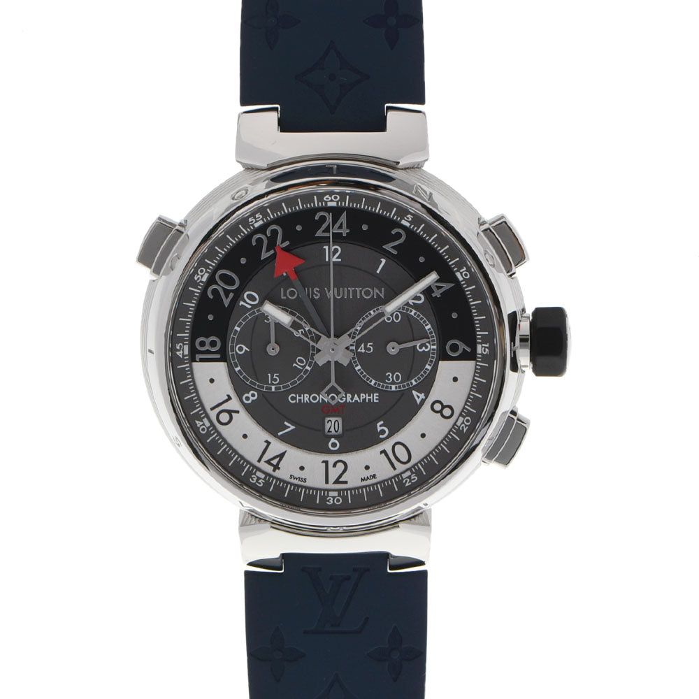 ルイヴィトンタンブール グラフィットクロノGMT メンズ 腕時計 Q1A40 