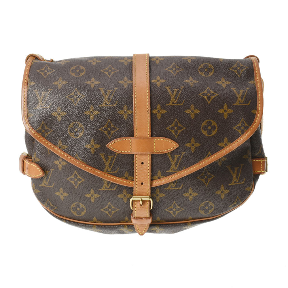 LOUIS VUITTON ルイヴィトン モノグラム ソミュール 30 ブラウン 