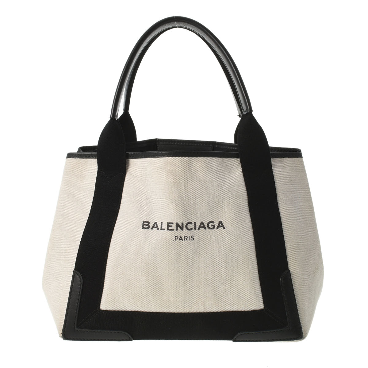 22976円 人気直販 BALENCIAGA バレンシアガ ネイビーカバス S 白/黒