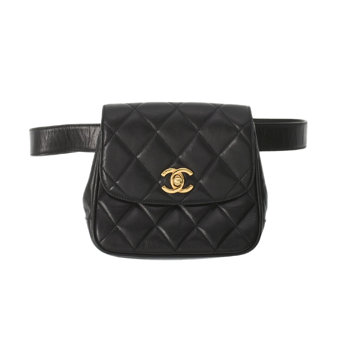 CHANEL シャネル マトラッセ ウエストバッグ 黒 レディース ラムスキン ボディバッグ Bランク 中古 - 中古 販売