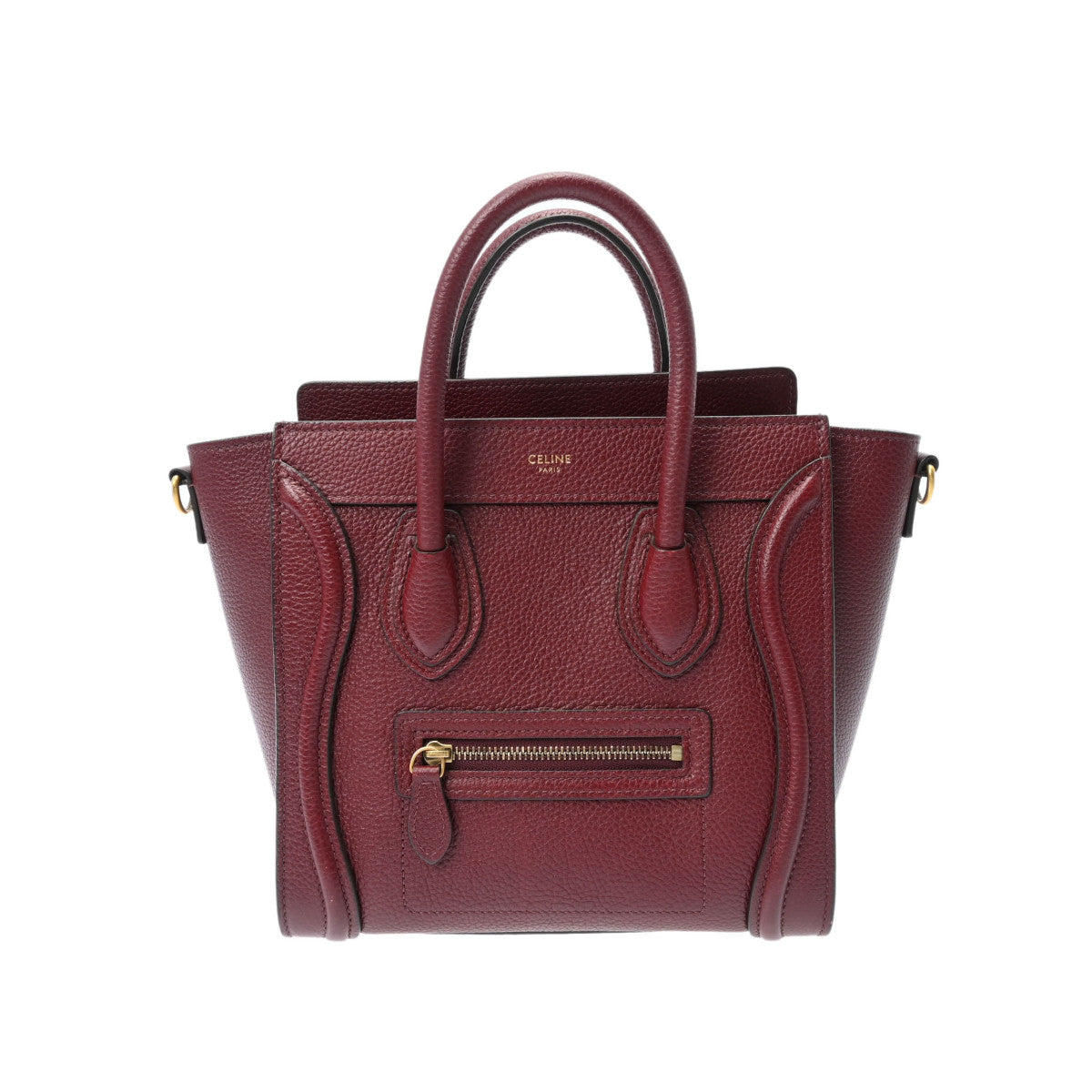 極美品》CELINE（セリーヌ）レザー ハンドバッグ ライトゴールド系 厚から