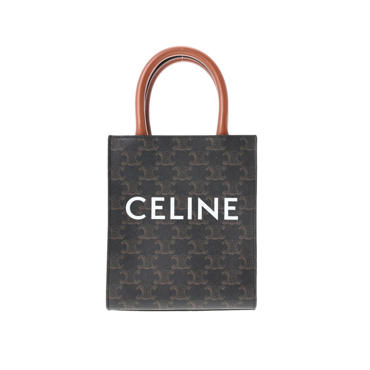 CELINE セリーヌ ミニバーティカルカバ 2WAY ブラウン ゴールド金具 レディース トリオンフキャンバス/カーフスキン ハンドバッグ Aランク  中古 - お得正規店