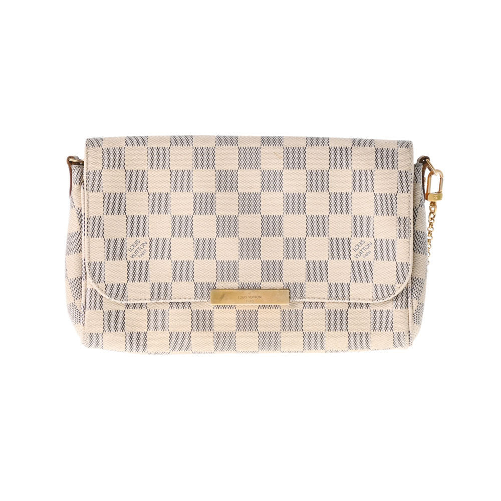 LOUIS VUITTON ルイヴィトン ダミエ アズール フェイボリットMM 2WAY 白 N41275 レディース ダミエアズールキャンバス  ショルダーバッグ Bランク 中古 - 上海問屋でGO