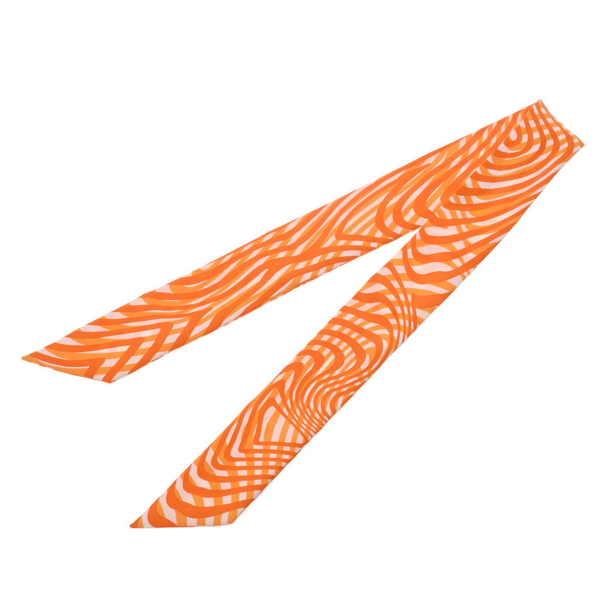 エルメスツイリー オレンジ/白 レディース シルク100％ スカーフ 