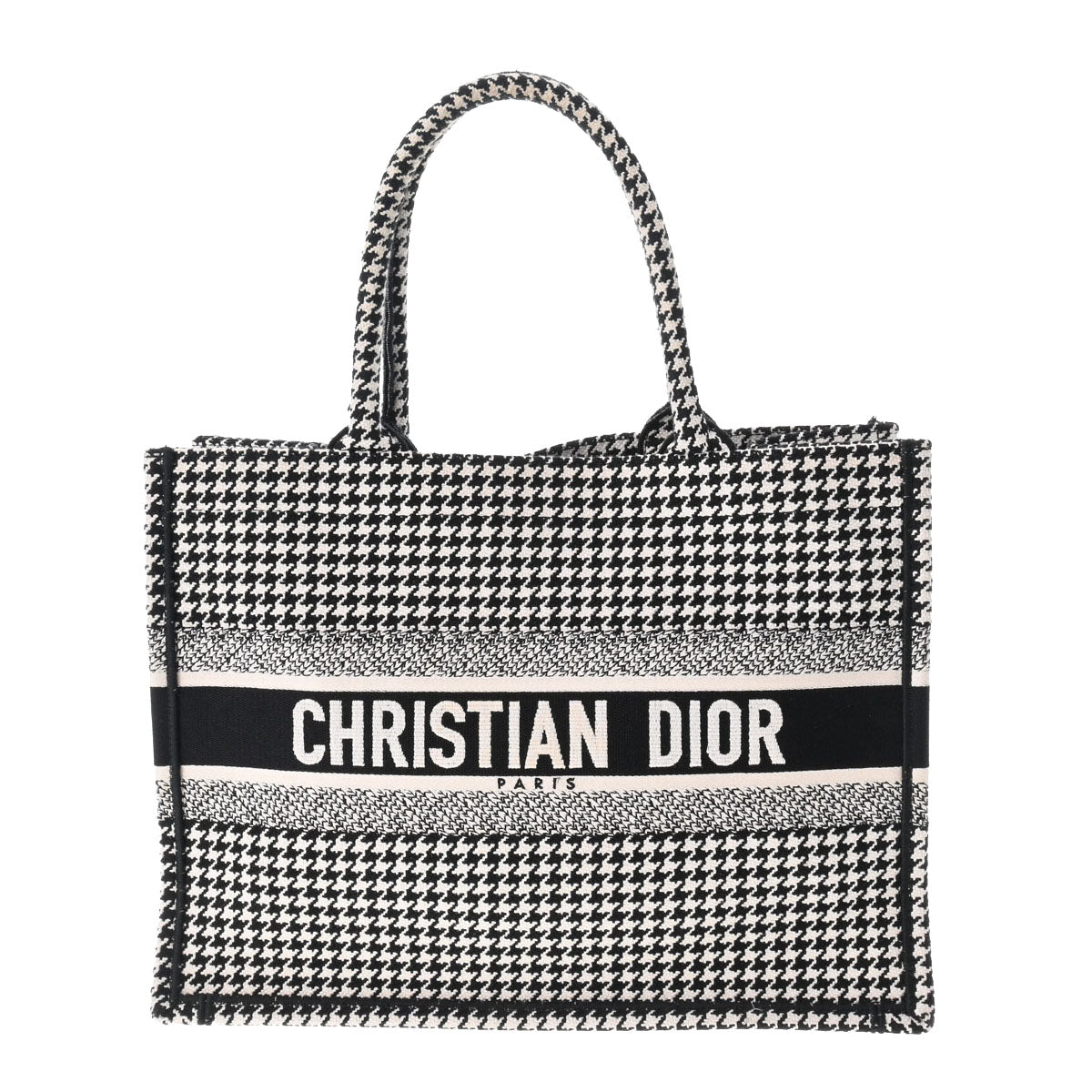未使用 展示品 クリスチャン ディオール Christian Dior ブック トート バーティカル バッグ キャンバス ネイビー ホワイト VLP 90198428