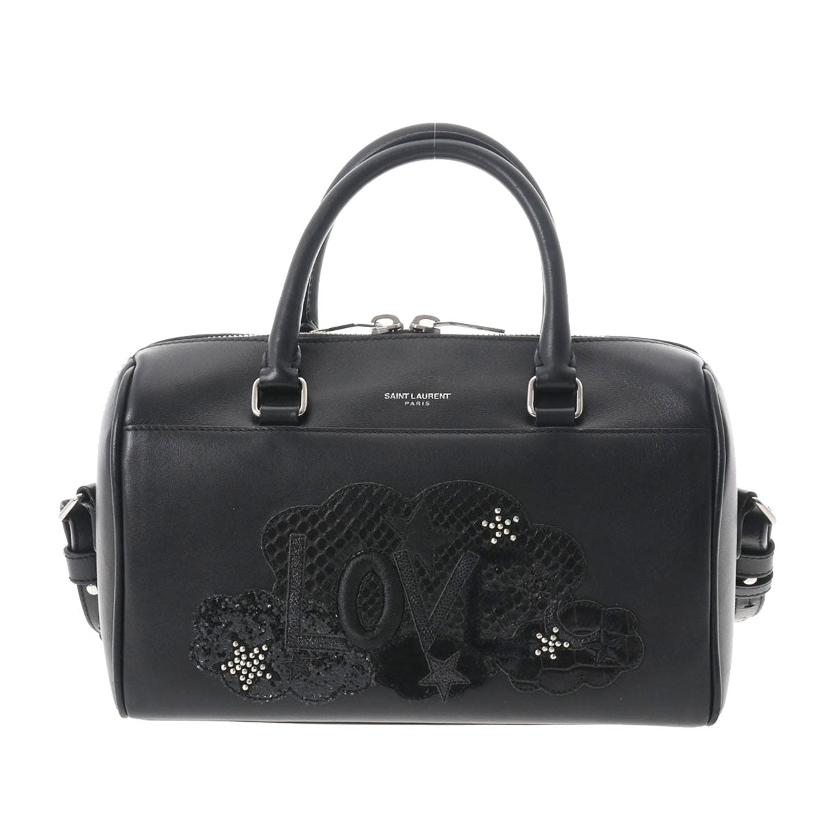 SAINT LAURENT サンローラン ベイビーダッフル 2WAY 黒 シルバー金具 