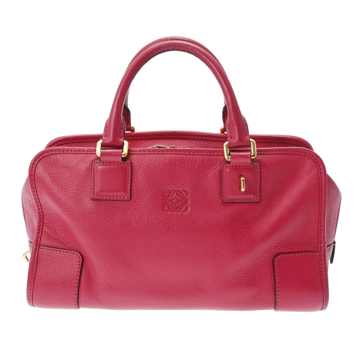 ロエベアマソナ 28 レッド レディース レザー ハンドバッグ LOEWE 中古