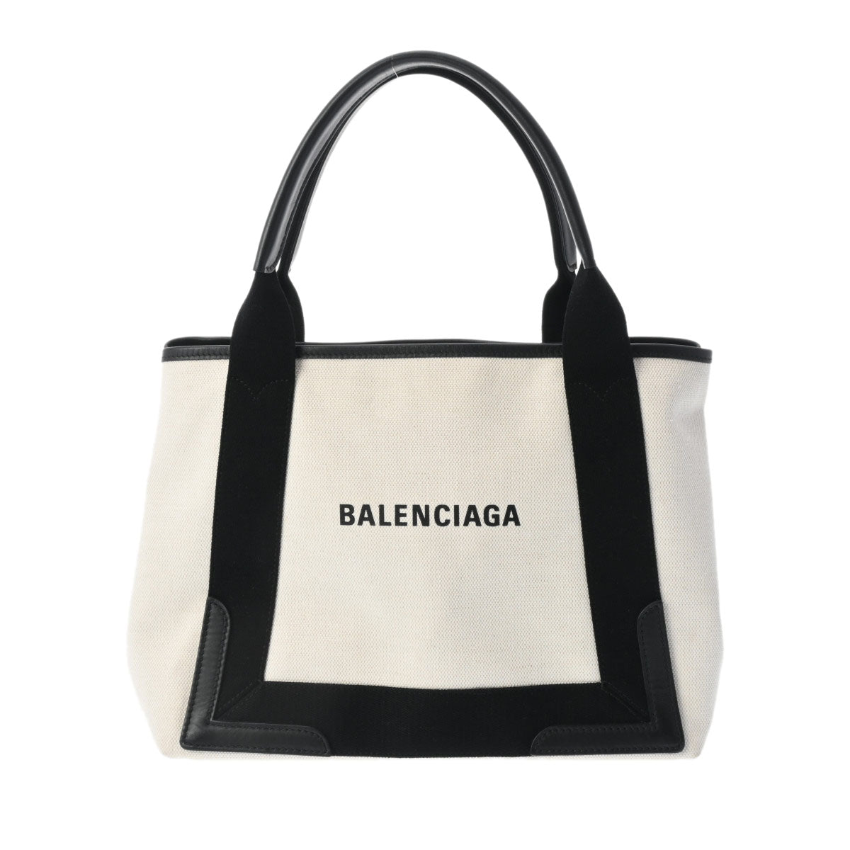 BALENCIAGA バレンシアガ ザ ネイビーカバス S ベージュ/黒 339933 レディース キャンバス レザー ハンドバッグ Bランク 中古  - 豊富な新作