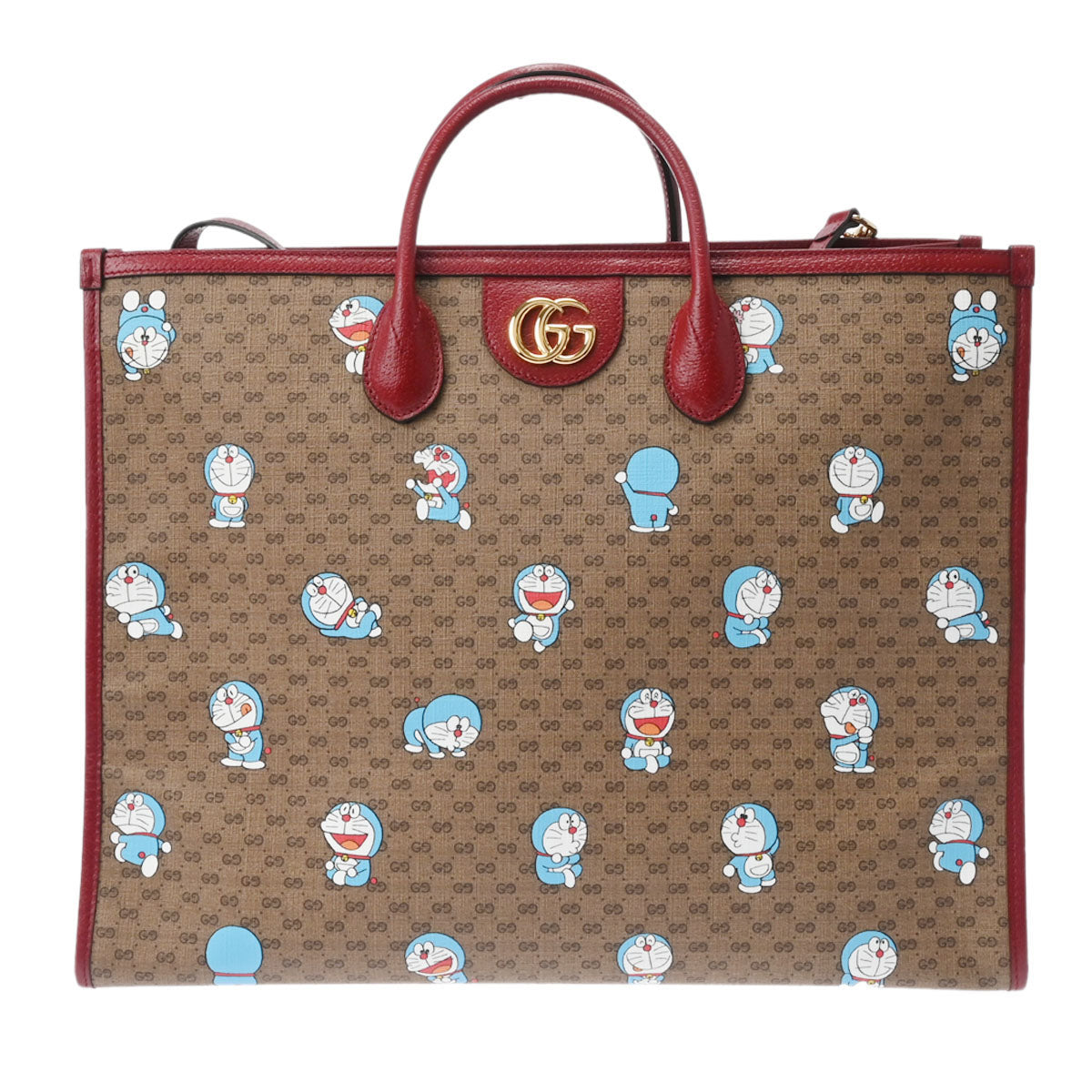 GUCCI グッチ ミニGGスプリーム ドラえもんコラボ 2WAY ベージュ 653952 レディース ミニGGスプリームキャンバス トートバッグ  Aランク 中古 銀蔵