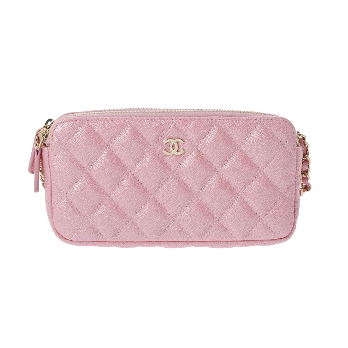 シャネルチェーンウォレット 2WAY ピンクメタリック ゴールド