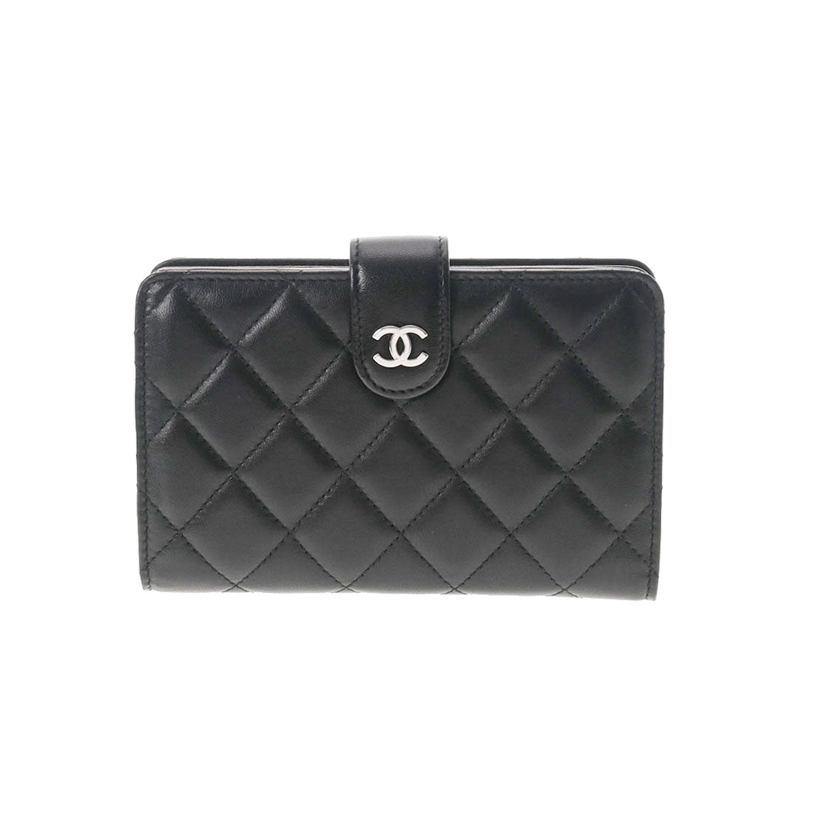 正規品美品ABランク シャネル CHANEL 三つ折り財布 Vステッチ 