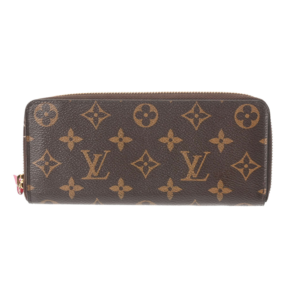 LOUIS VUITTON ルイヴィトン モノグラム ポルトフォイユクレマンス ブラウン/フューシャ M60742 レディース モノグラムキャンバス 長 財布 ABランク 中古 - 【メーカー再生品】