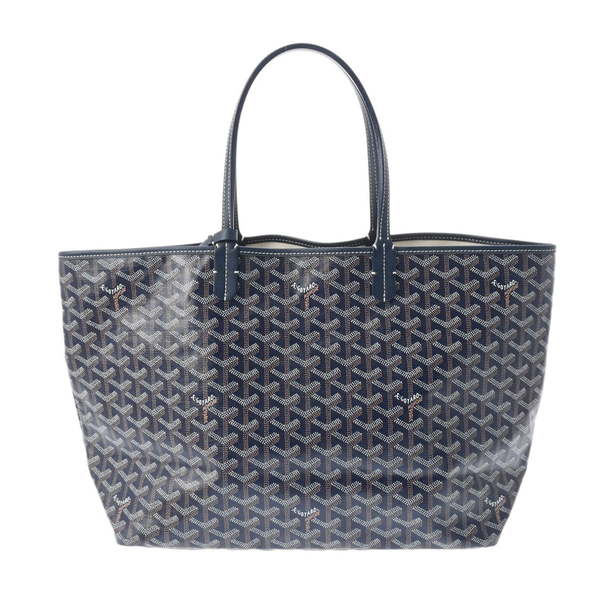 GOYARD ゴヤール サンルイ PM ネイビー ユニセックス PVC/レザー トートバッグ Aランク 中古 - 正規品が通販できます