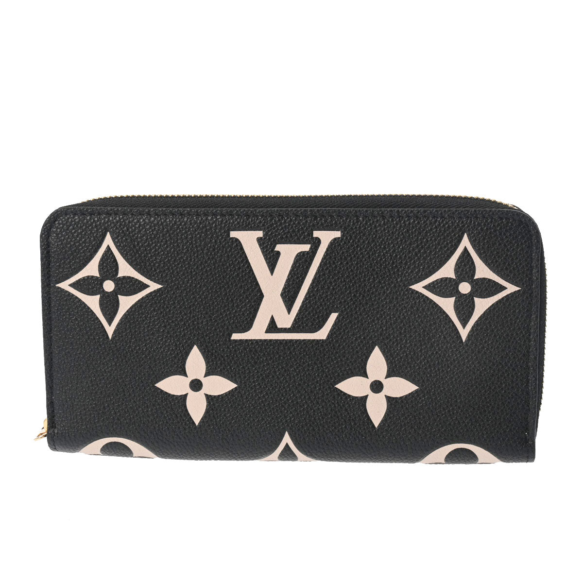 LOUIS VUITTON ルイヴィトン モノグラムアンプラント アンプラント ジッピーウォレット ブラック/ベージュ M80481 レディース  レザー 長財布 未使用 - 定番人気お得