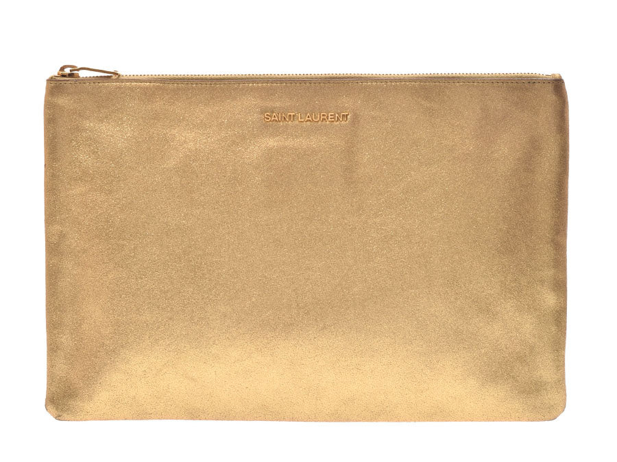 Ysl gold metallic clutch new arrivals