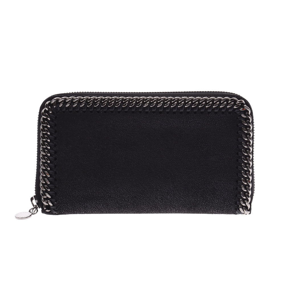 Stella McCartney Falabella Round Zipper Wallet Black Silver