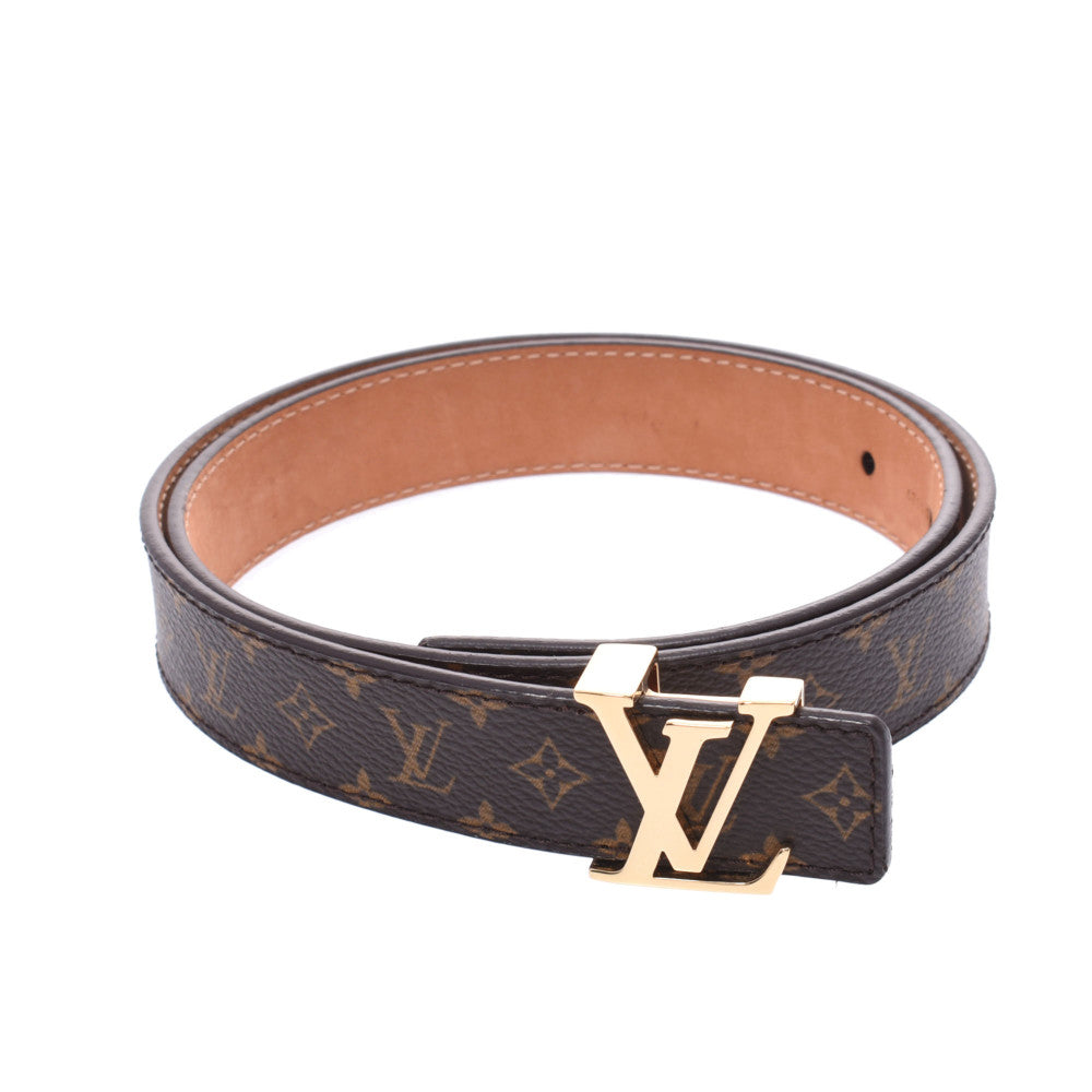 Used] Louis Vuitton Belt Saint-Hul LV Initiative Monogram M9821 Brown Black  Silver Metal Fittings Leather ref.439219 - Joli Closet