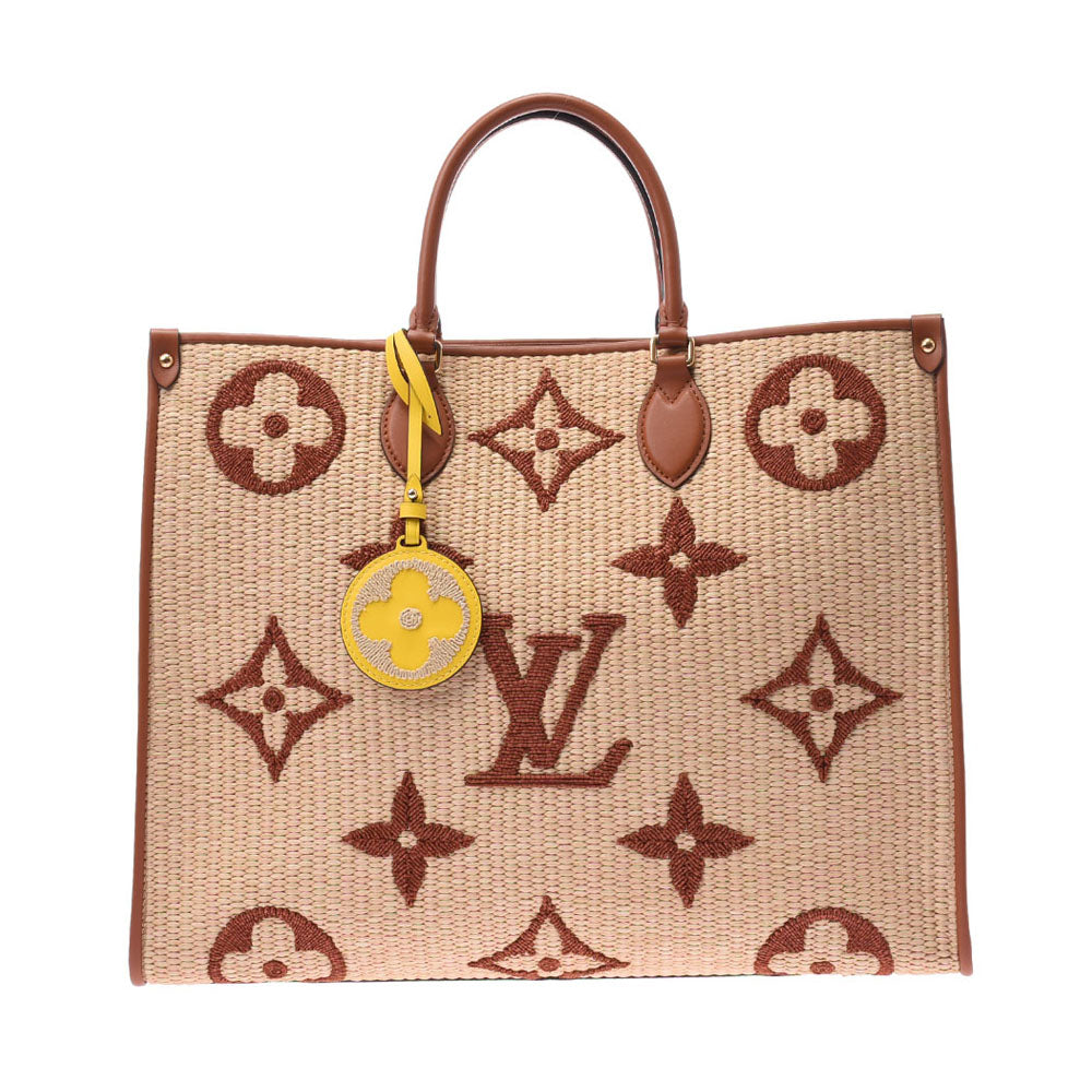 Louis Vuitton Raffia Onthego GM Tote Bag M57644 Hand Shoulder