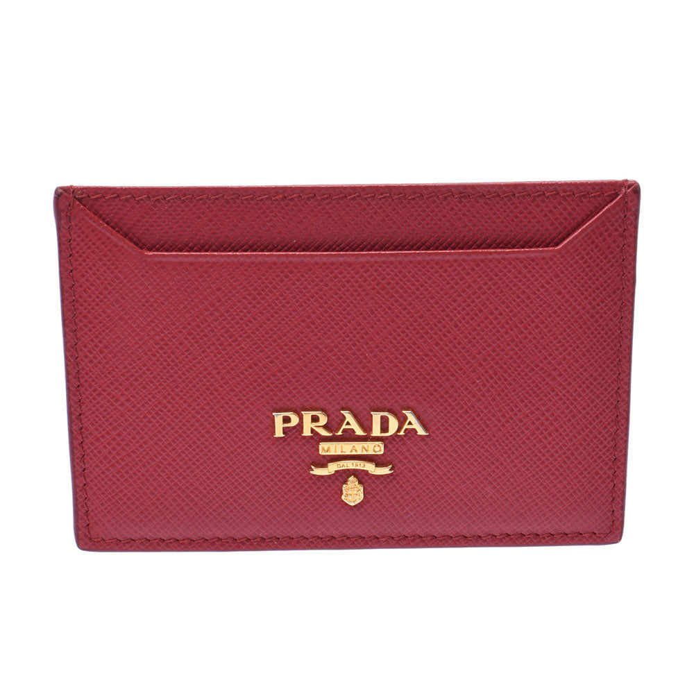 プラダパスケース 名刺入れ 赤 ユニセックス カードケース PRADA 中古