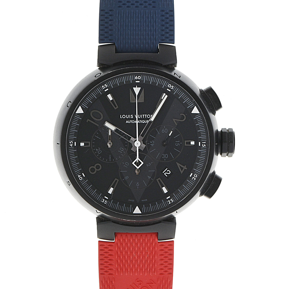 ルイヴィトンタンブール クロノ オールブラック メンズ 腕時計 Q1A62 ...