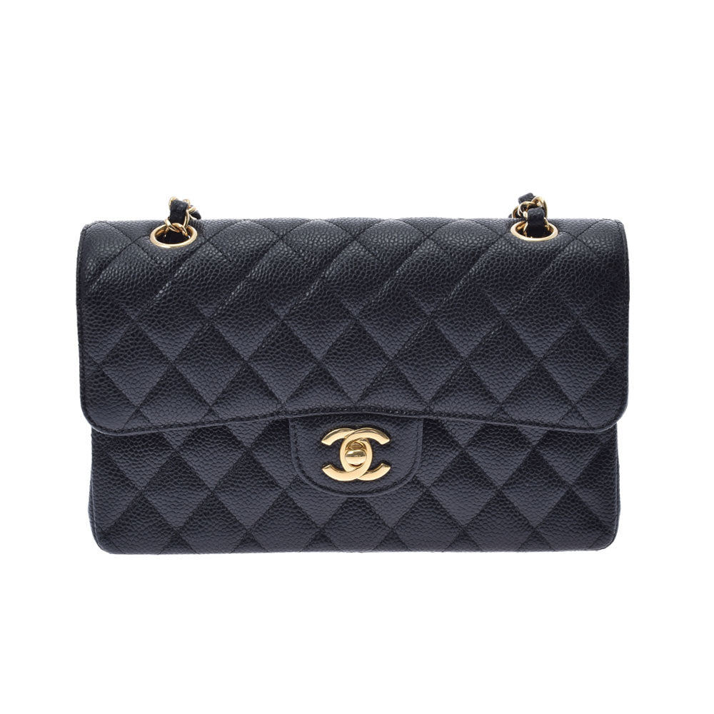 シャネルダブルフラップ チェーンショルダー 23 14143 黒 ゴールド金具