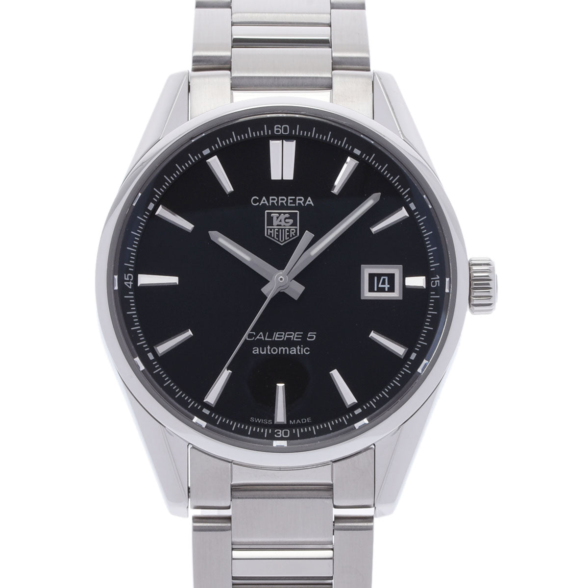 TAG HEUER タグホイヤー カレラ キャリバー5 WAR211A.BA0782 メンズ SS 腕時計 自動巻き 黒文字盤 Aランク 中古 -  在庫処分アウトレット