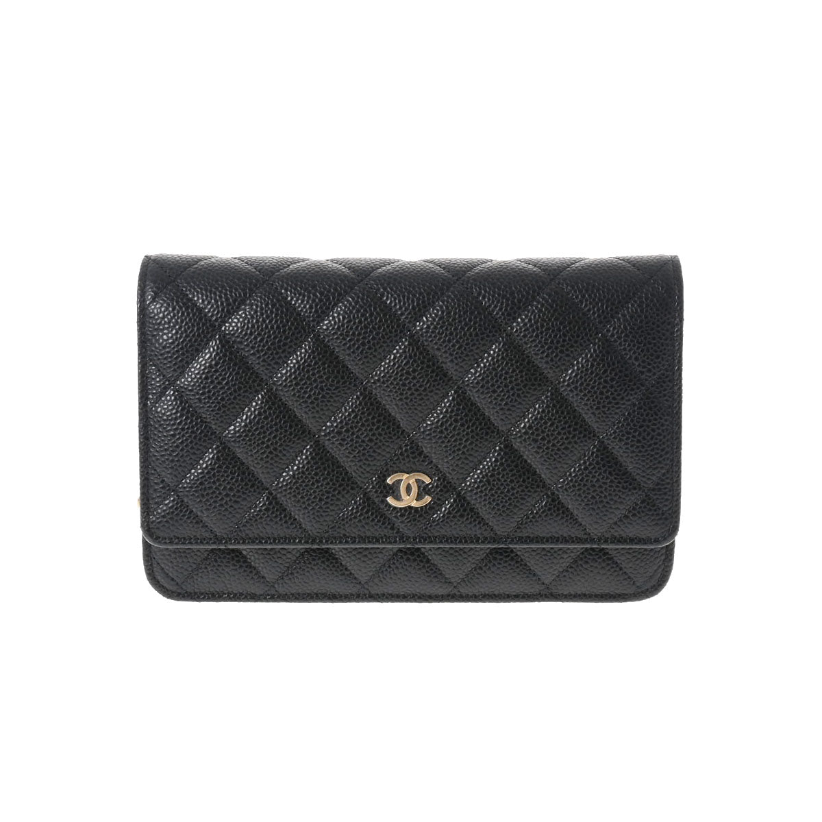 シャネルチェーンウォレット 14143 ブラック ゴールド金具 レディース