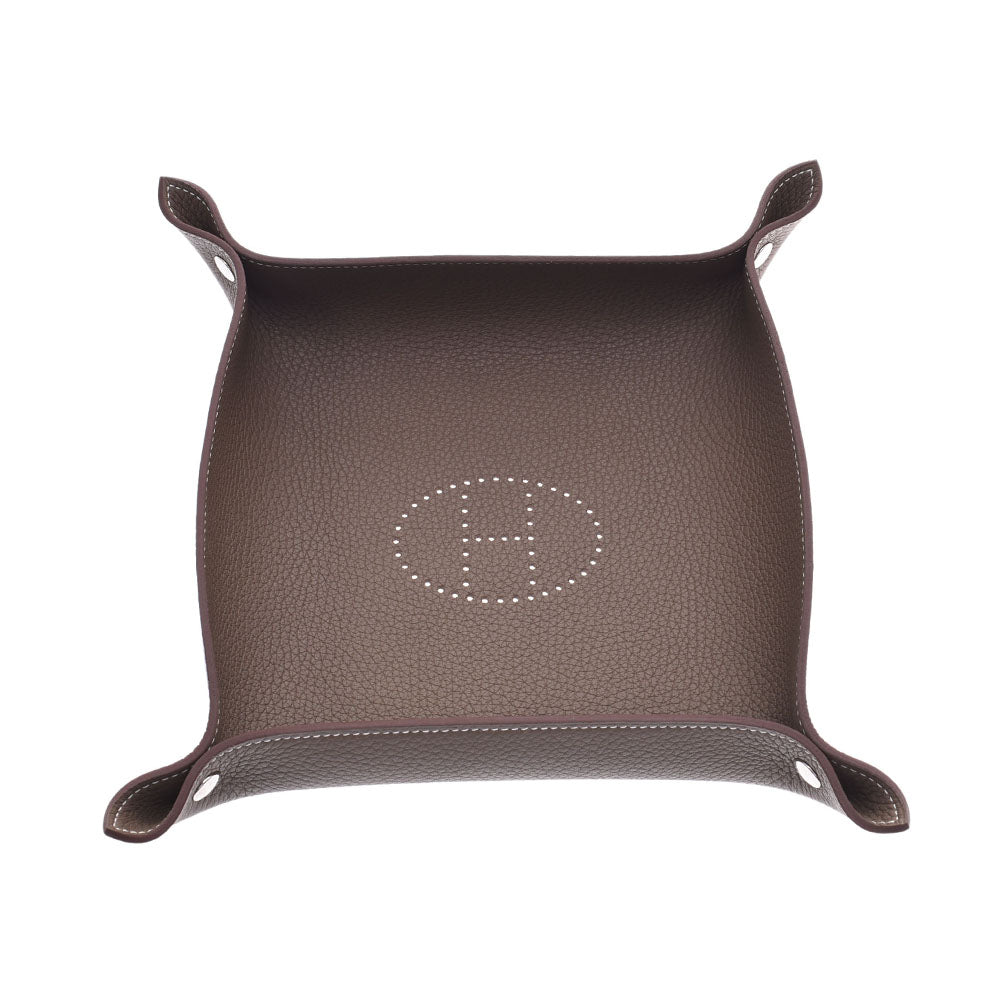 Hermes Vidopoche Tray Leather/Wood Dark Brown