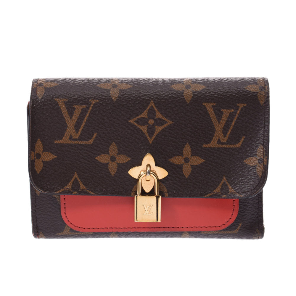 【本物保証】 箱・布袋付 超美品 ルイヴィトン LOUIS VUITTON モノグラム ポルトフォイユ フラワーコンパクト ホック付折財布 花 M62567