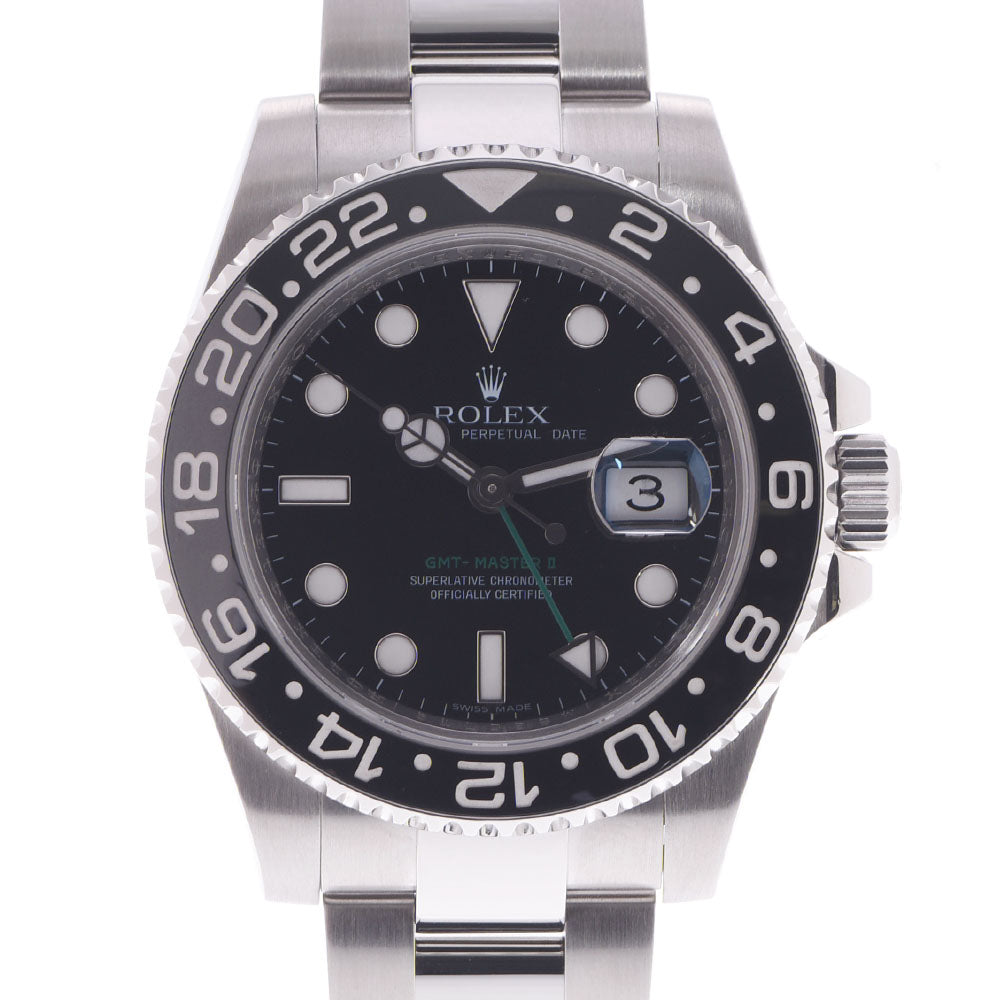 ロレックスGMTマスター2 黒ベゼル メンズ 腕時計 116710LN ROLEX 中古