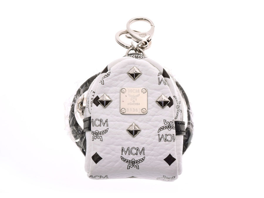 MCM Charm Backpack type White Men's Ladies Keychain New Deep Box Gala Gala  Gala – 銀蔵オンライン