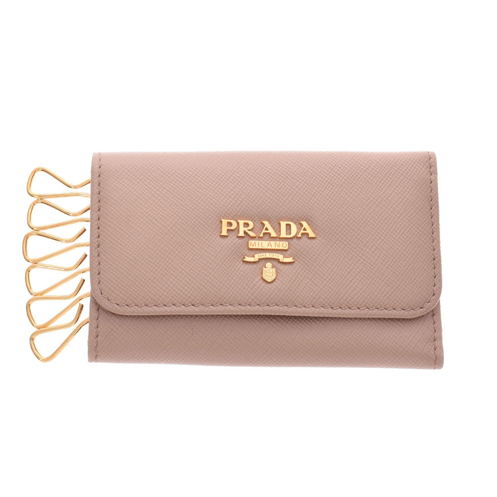 PRADA プラダ TESSUTO ENAMEL 6連 キーケース 1M0222 ブラック gy