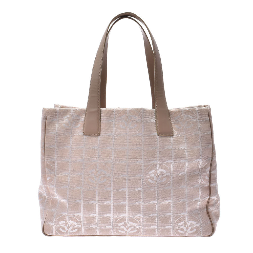 Chanel neutral label LINE MM beige women's tote bag CHANEL used