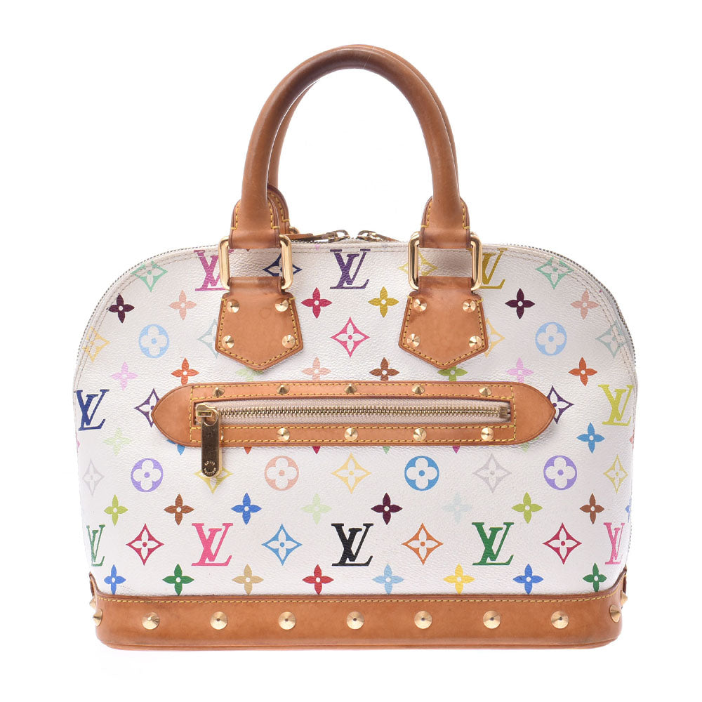 極美品 LOUIS VUITTON ルイヴィトン モノグラムマルチ ハンドバッグ アルマ M92646 ブラック マルチ ゴールド金具  48261