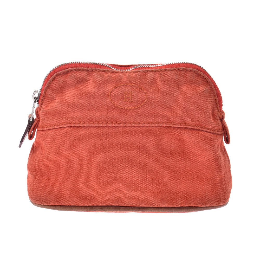 エルメスボリードポーチ ミニミニ オレンジ ユニセックス キャンバス