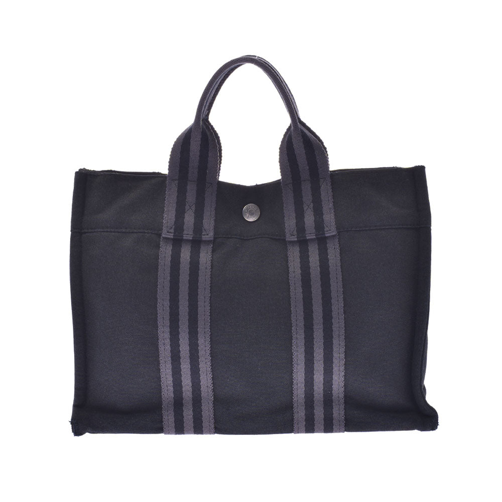 エルメス　フールトゥPM ブラック×グレー エルメスフールトゥPM 黒/グレー ユニセックス トートバッグ HERMES