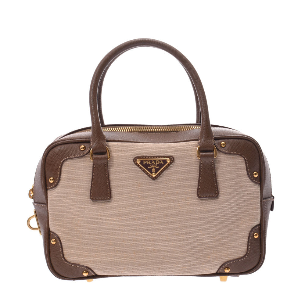 プラダ ベージュ/茶 GP金具 レディース ハンドバッグ BN1113 PRADA