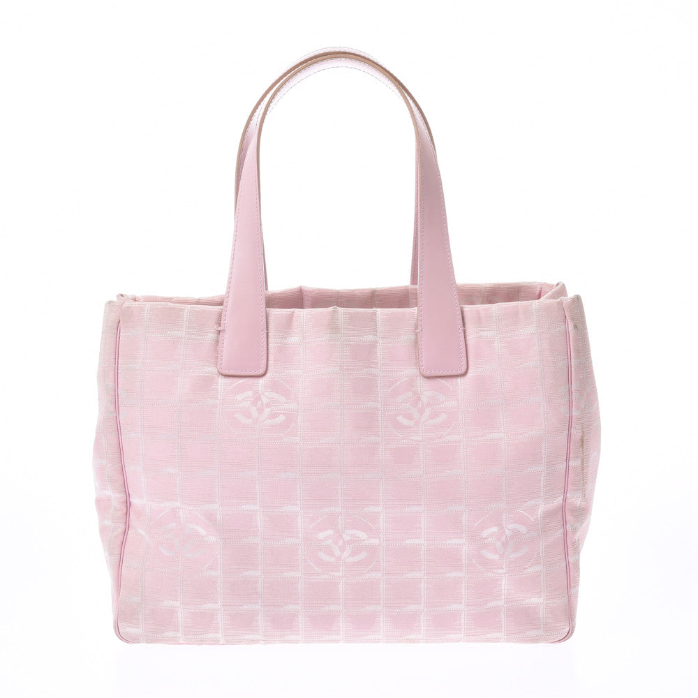 CHANEL NEW TRAVEL LINE TOTE MM Pink Unisex Tote Bag CHANEL Used