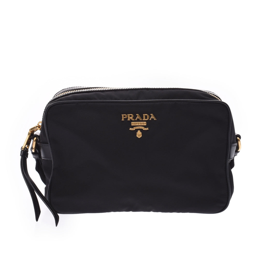 PRADA プラダ ショルダーバッグ 黒 ゴールド金具 レディース