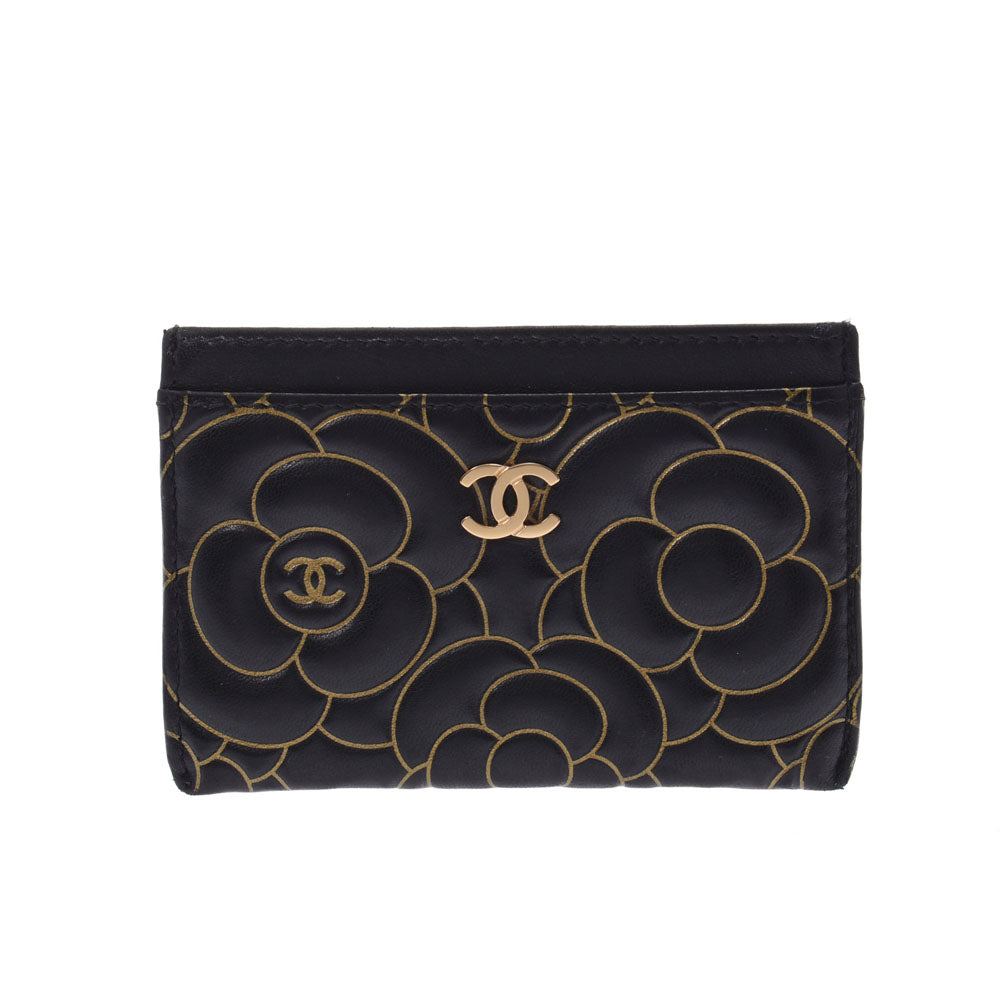 シャネルカメリア 黒 レディース カードケース CHANEL 中古 – 銀蔵