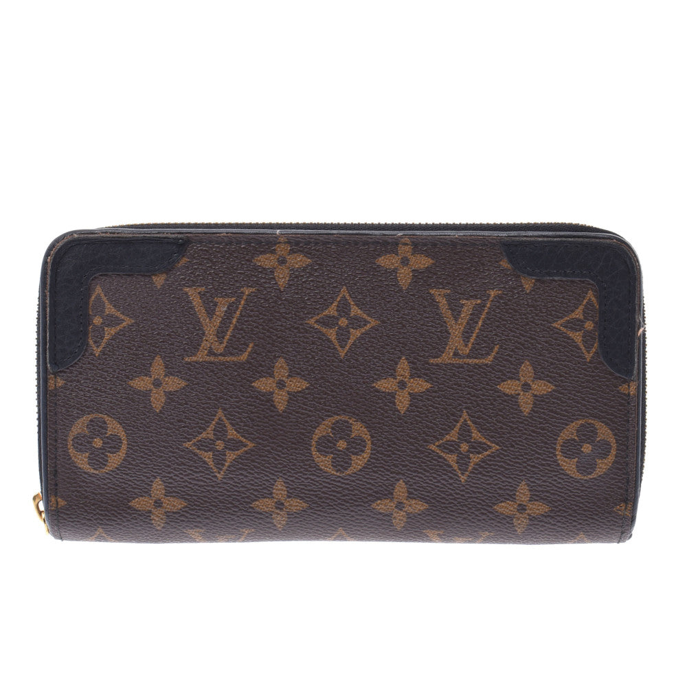 LOUIS VUITTON ルイヴィトン モノグラム ジッピーウォレット レティーロ ノワール M61855 ユニセックス モノグラムキャンバス 長財布  Bランク 中古 - 低価得価