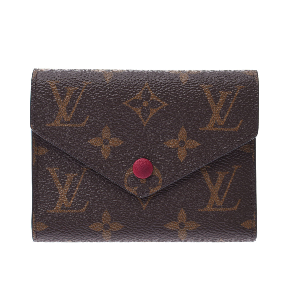 特上美品★ルイヴィトン モノグラム ヴィクトリーヌ フューシャ 折り財布 LOUIS VUITTON(ルイ・ヴィトン)モノグラム・アンプラント